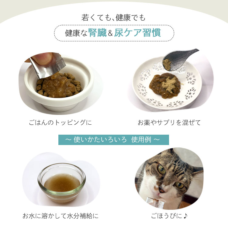 健康な腎臓 尿ケア習慣 猫 猫用おやつ ねこおやつ 腎ケア 尿ケア 使い方例 トッピング お薬混ぜる サプリ混ぜる 水分補給 ごほうび フードアレンジ 猫写真 ねこ写真 生活習慣